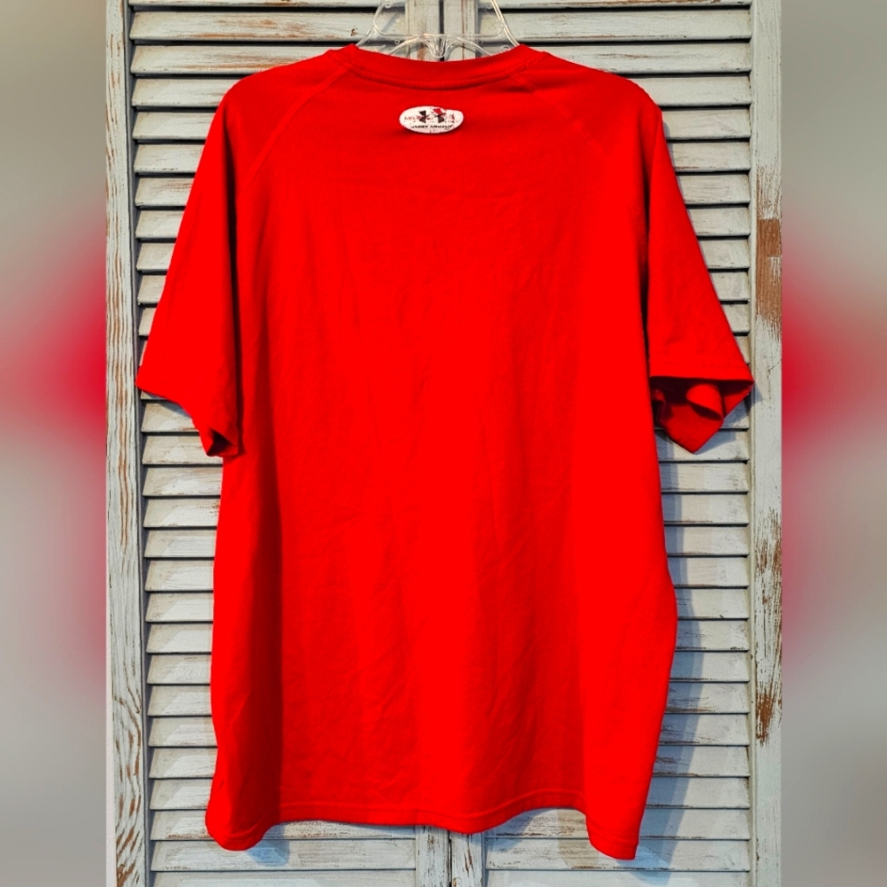 UNDER ARMOUR MARYLAND BASKETBALL SHIRT Mens Medium Red Loose Short Sleeve Tee - Picture 6 of 6